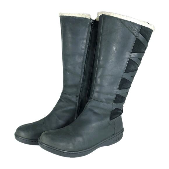 Teva Women's Figueroa US10 Blac Leather Suede Lined Tall Waterproof Winter Boot - Picture 1 of 16